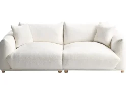 Sofa 3 personers LUVOS Boucle Cremehvid