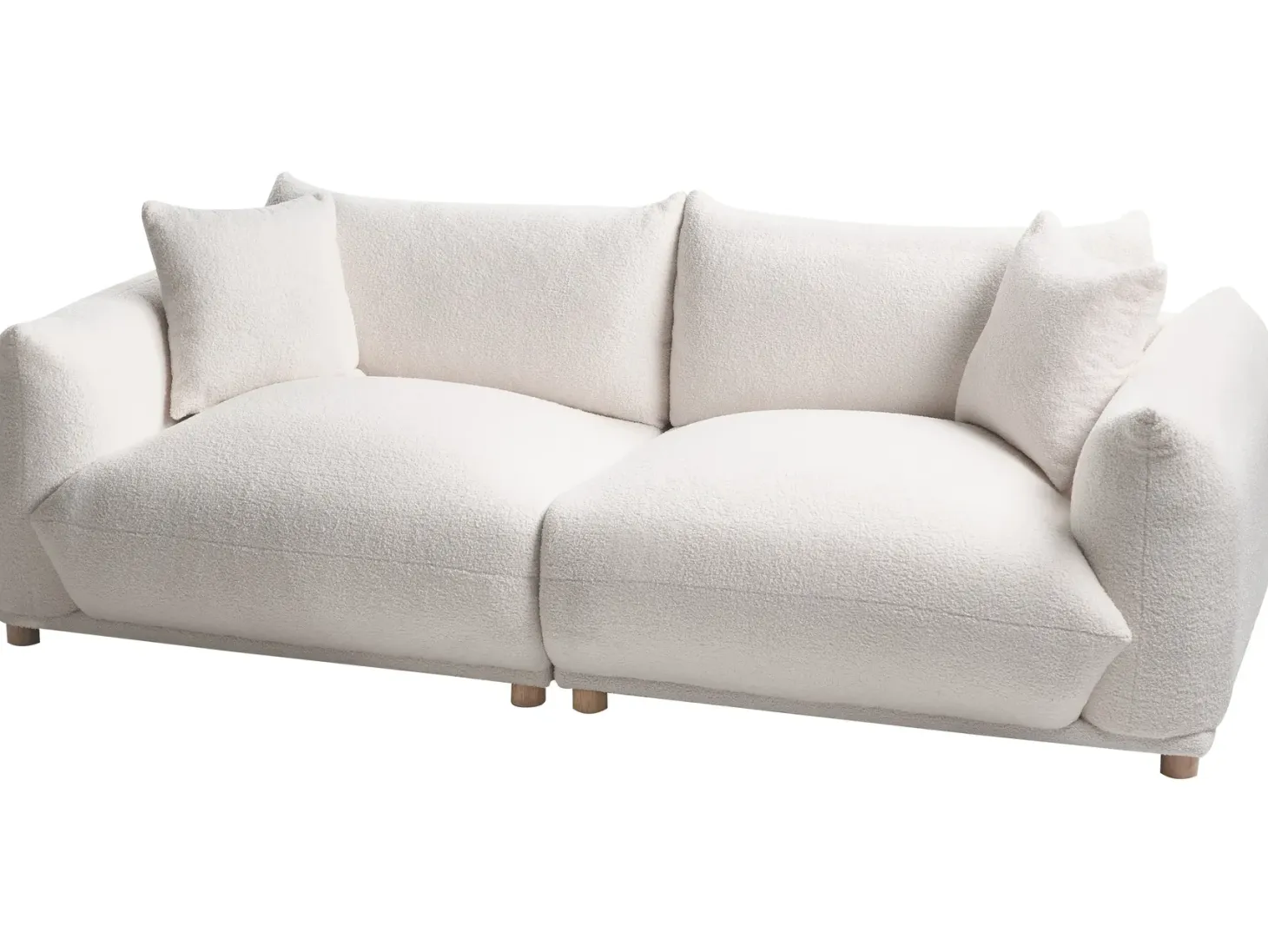 Sofa 3 personers LUVOS Boucle Cremehvid