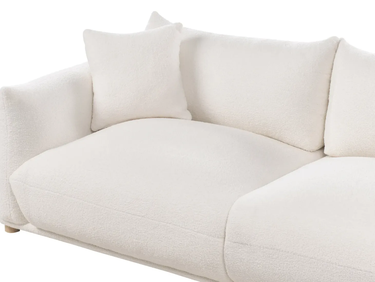 Sofa 3 personers LUVOS Boucle Cremehvid