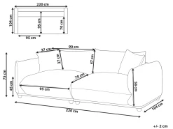 Sofa 3 personers LUVOS Cremehvid