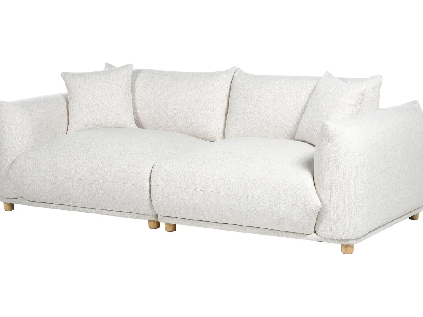 Sofa 3 personers LUVOS Cremehvid