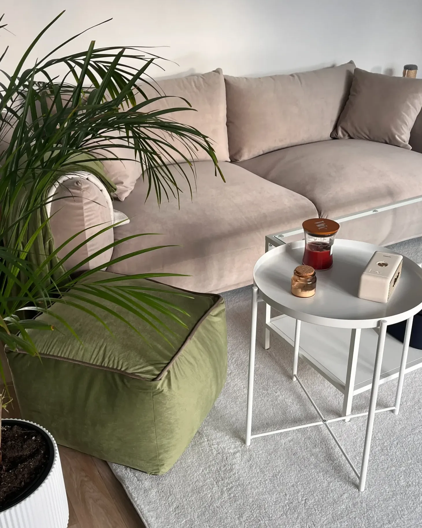 Sofa 3 personers LUVOS Velour Brungrå