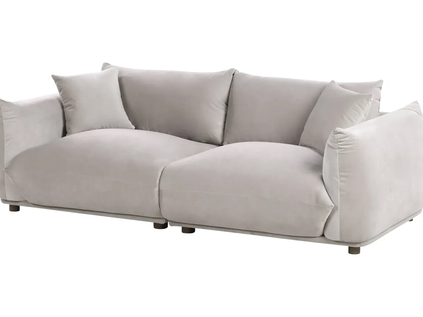 Sofa 3 personers LUVOS Velour Brungrå