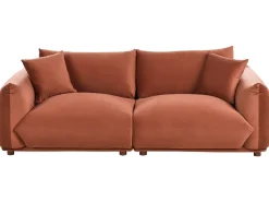 Sofa 3 personers LUVOS Velour Guldbrun