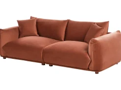 Sofa 3 personers LUVOS Velour Guldbrun