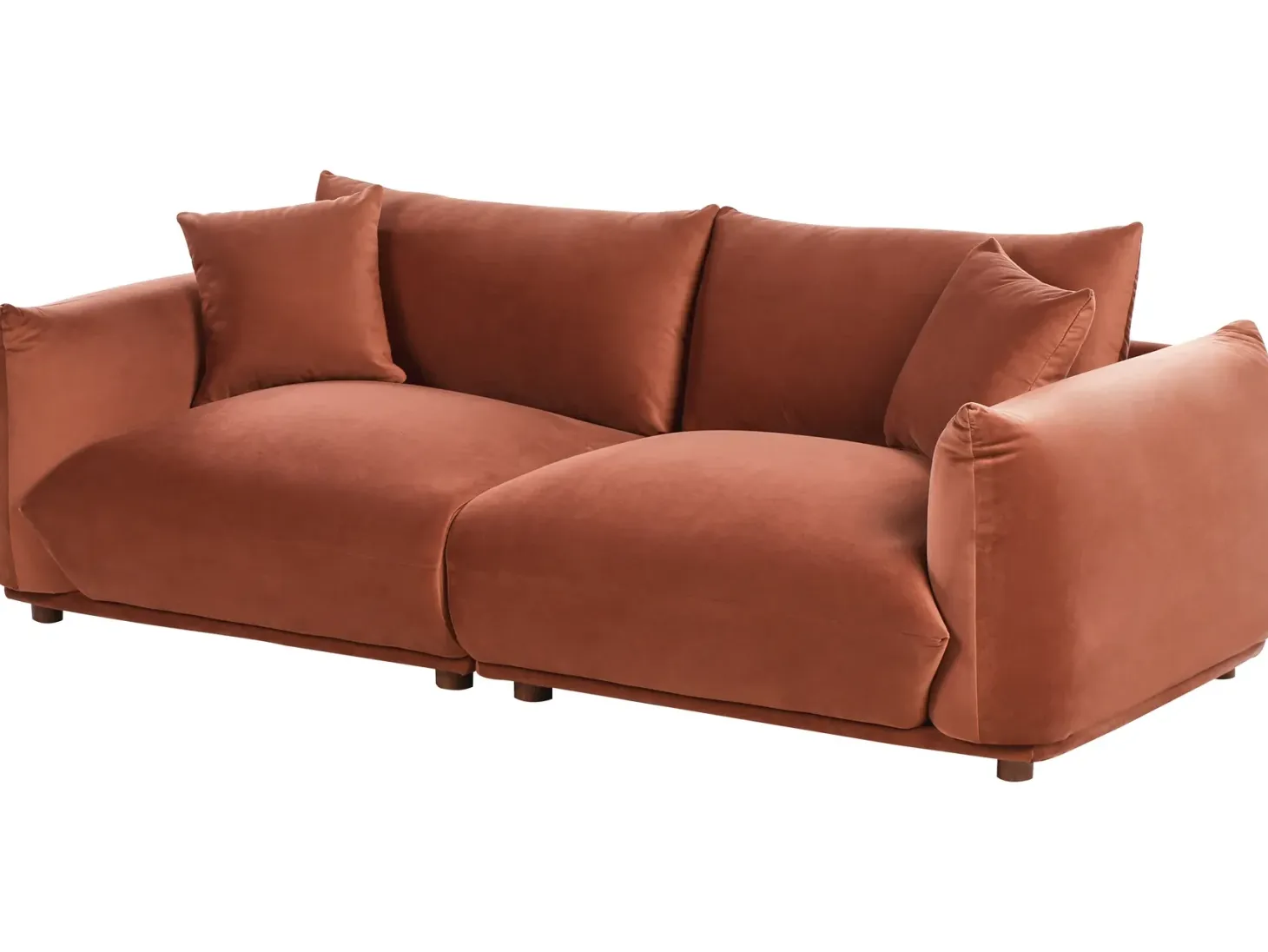 Sofa 3 personers LUVOS Velour Guldbrun