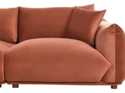 Sofa 3 personers LUVOS Velour Guldbrun