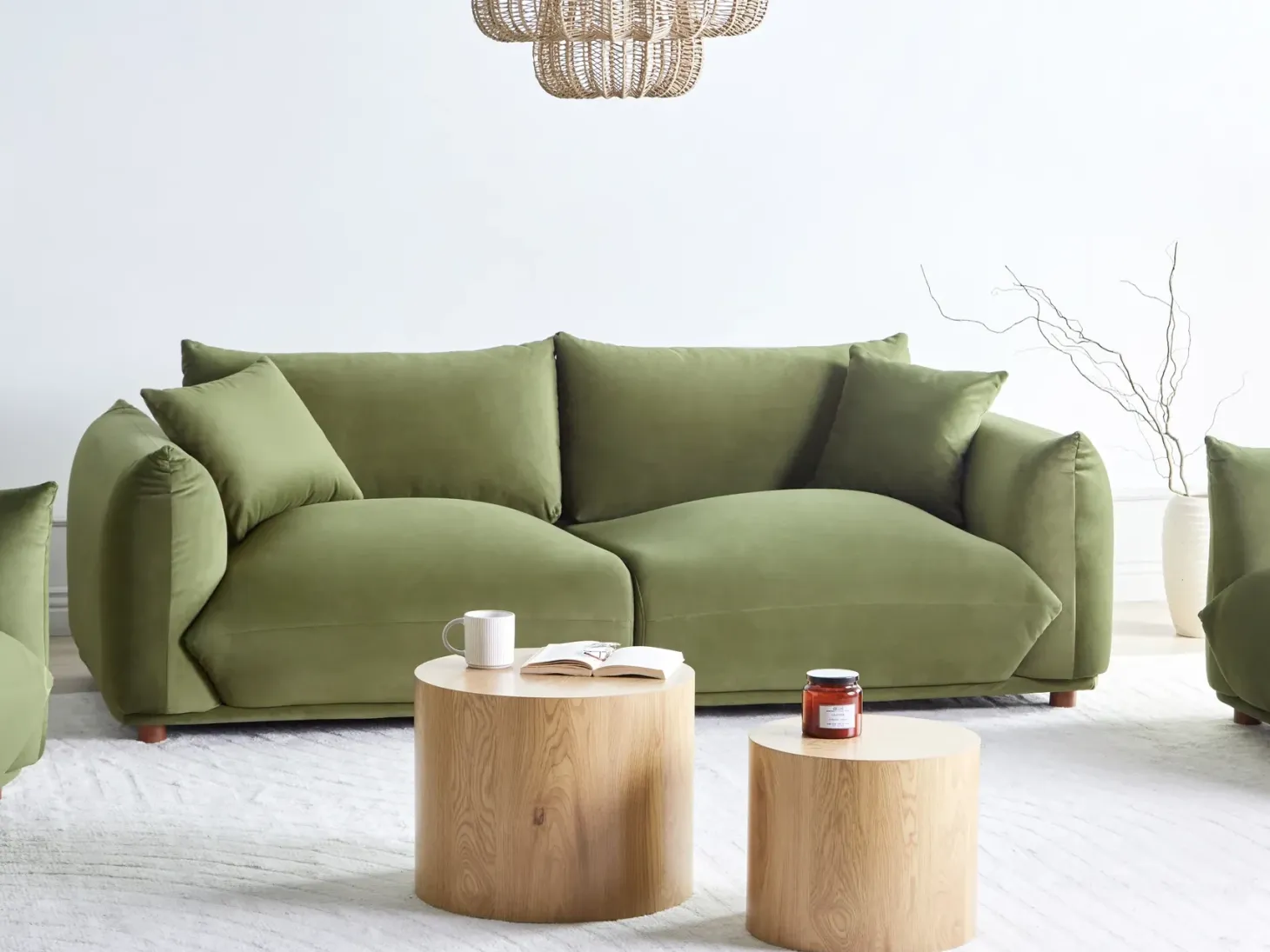 Sofa 3 personers LUVOS Velour Grøn