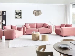 Sofa 3 personers LUVOS Velour Lyserød