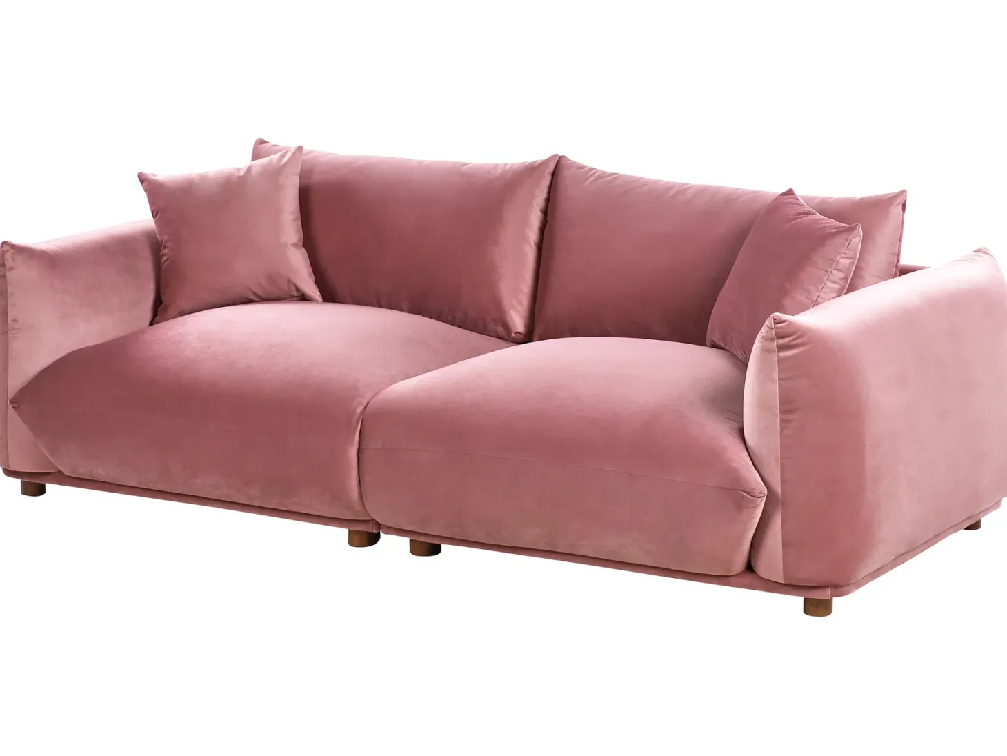 Sofa 3 personers LUVOS Velour Lyserød