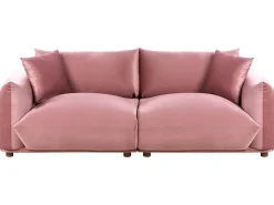 Sofa 3 personers LUVOS Velour Lyserød