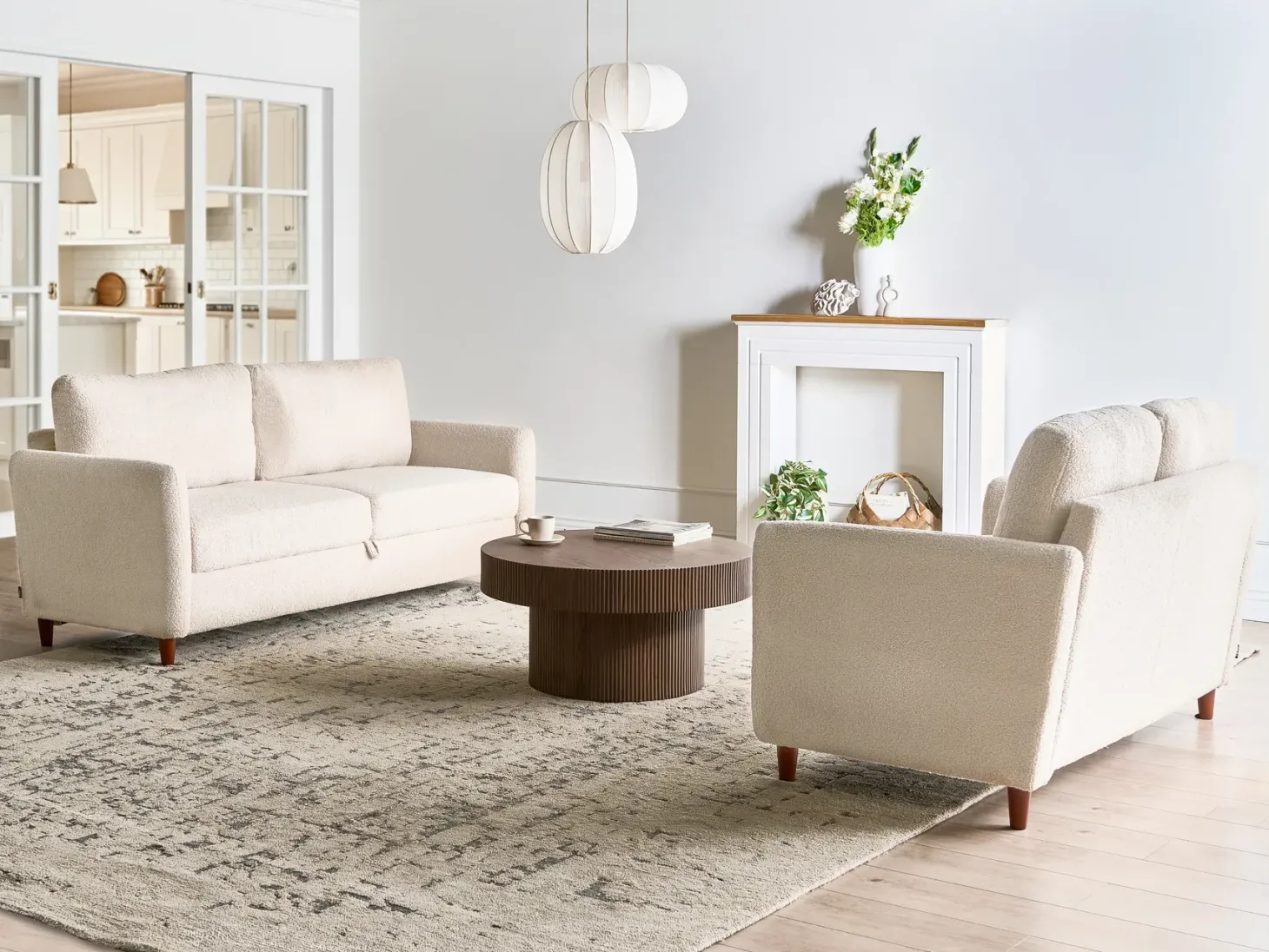 Sofa 2 personers MARE Boucle Beige