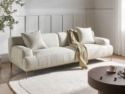 Sofa 3 personers MATILA Boucle Cremehvid
