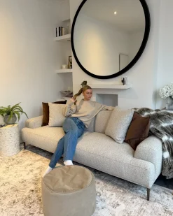 Sofa 3 personers MATILA Boucle Cremehvid