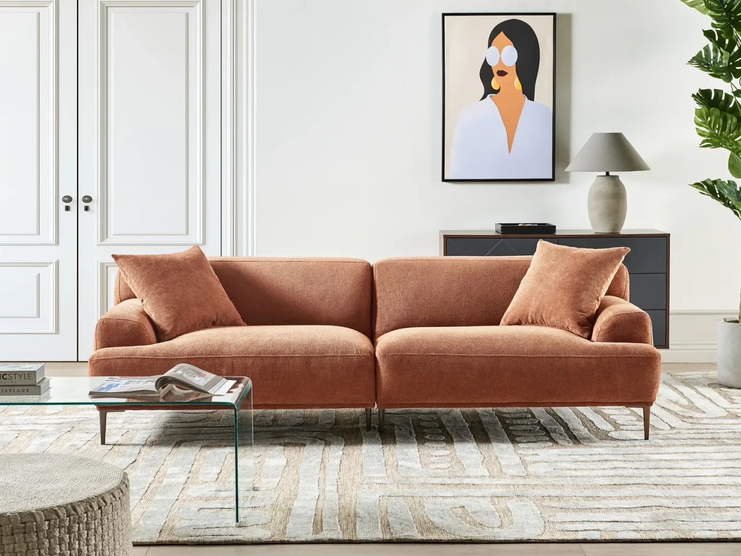 Sofa 3 personers MATILA Guldbrun