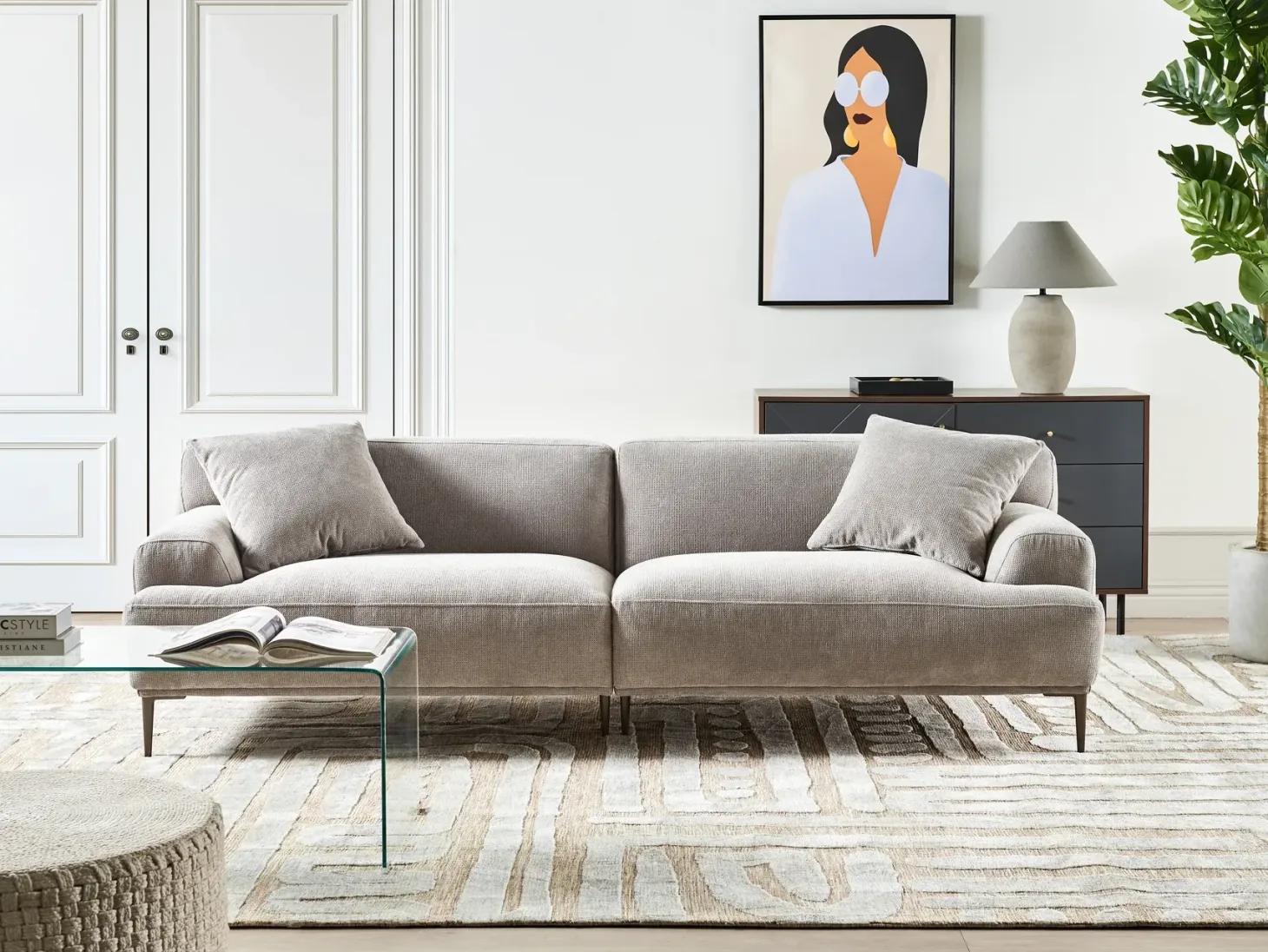 Sofa 3 personers MATILA Lysegrå