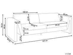 Sofa 3 personers MAUNU Velour Grafit