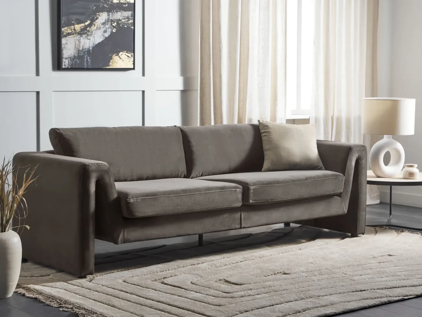 Sofa 3 personers MAUNU Velour Grafit