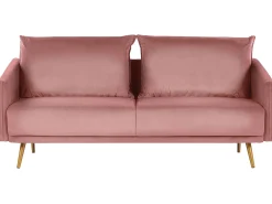 Sofa 3 personers MAURA Velour Lyserød