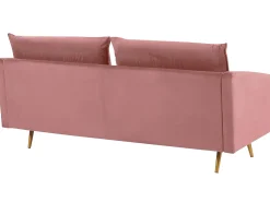 Sofa 3 personers MAURA Velour Lyserød