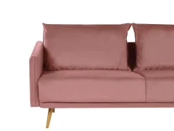 Sofa 3 personers MAURA Velour Lyserød