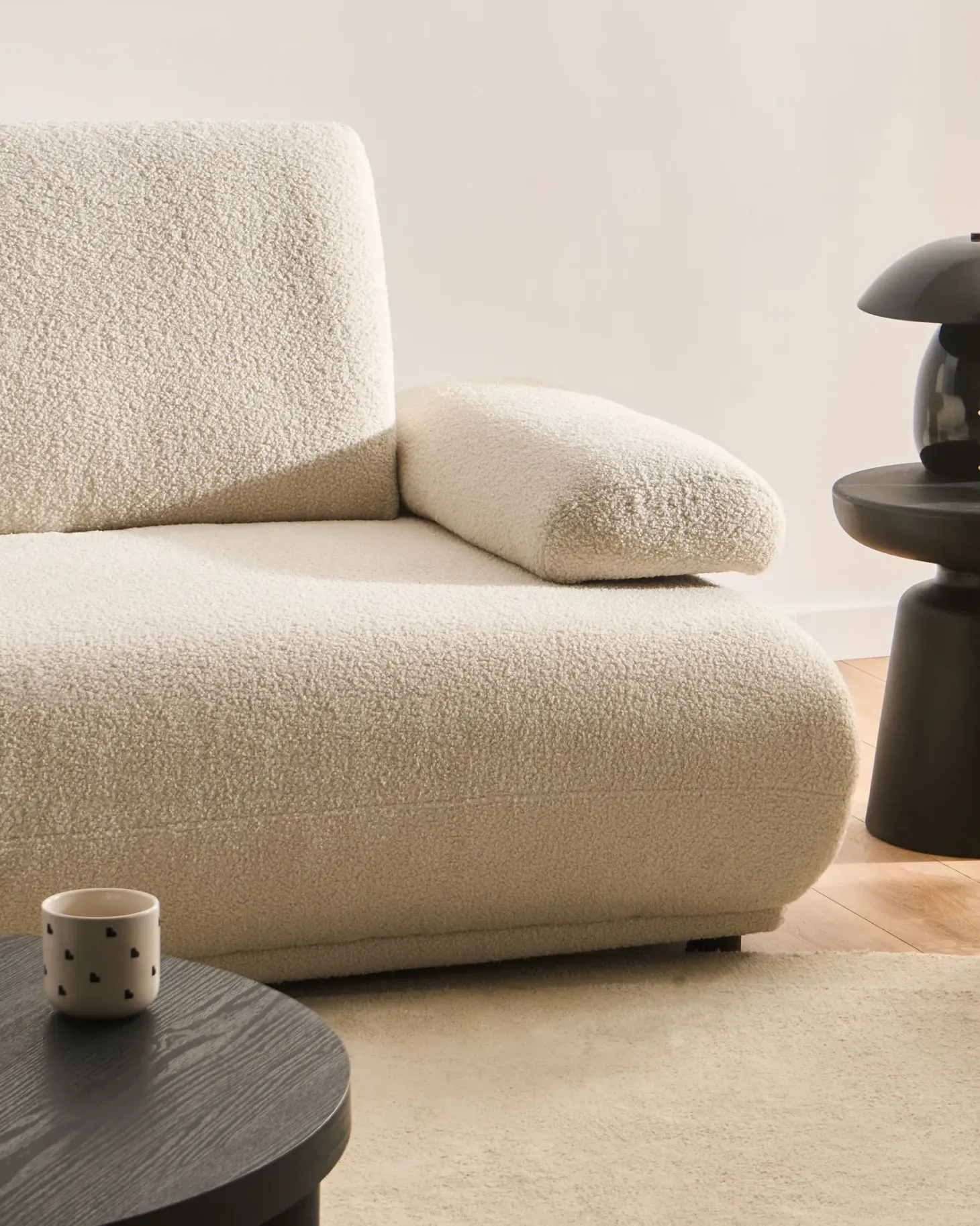 Sofa 3 personers NACKA Boucle Cremehvid