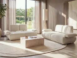 Sofa 3 personers NACKA Boucle Cremehvid