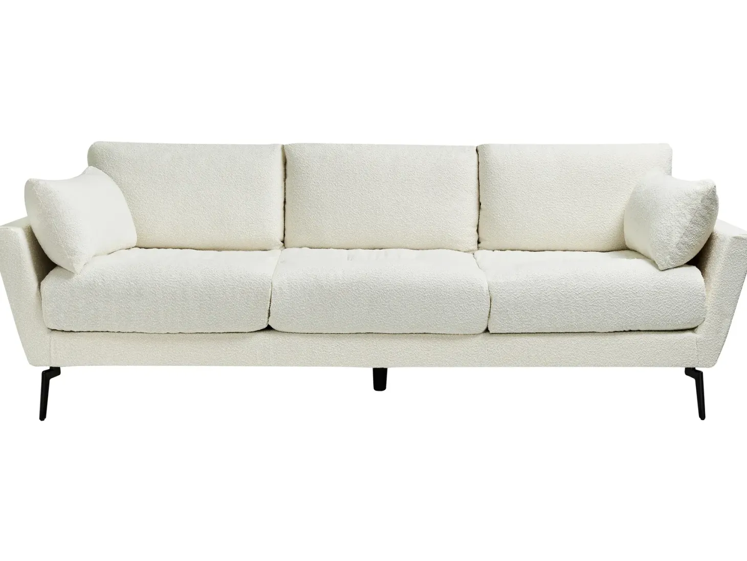 Sofa 4 personers NENOLA Boucle Cremehvid