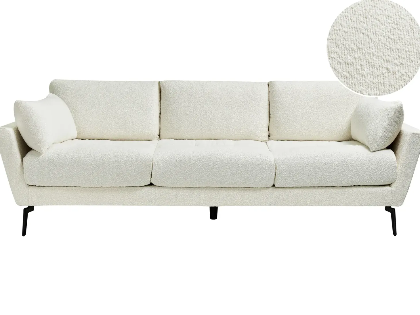 Sofa 4 personers NENOLA Boucle Cremehvid