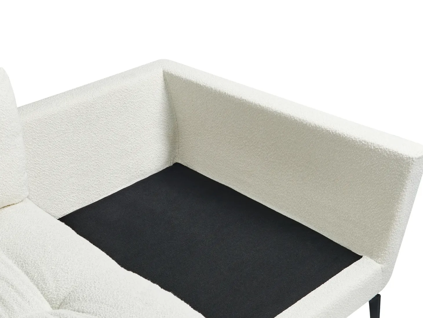 Sofa 4 personers NENOLA Boucle Cremehvid