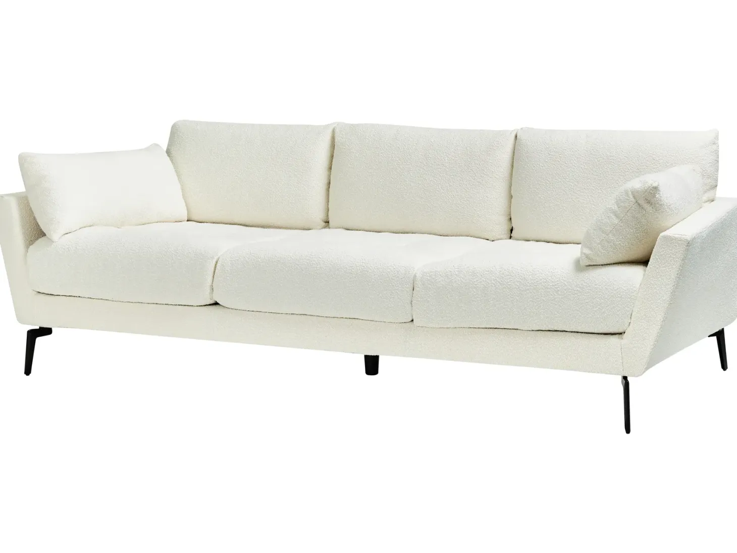 Sofa 4 personers NENOLA Boucle Cremehvid