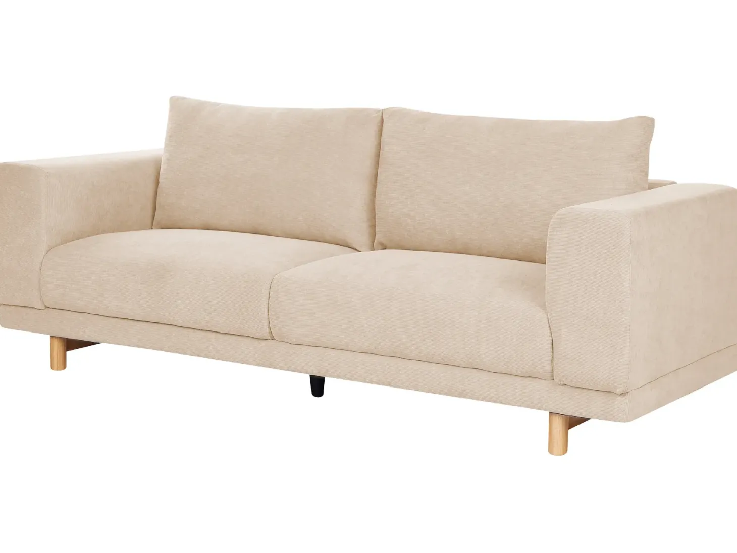 Sofa 3 personers NIVALA Fløjl Beige