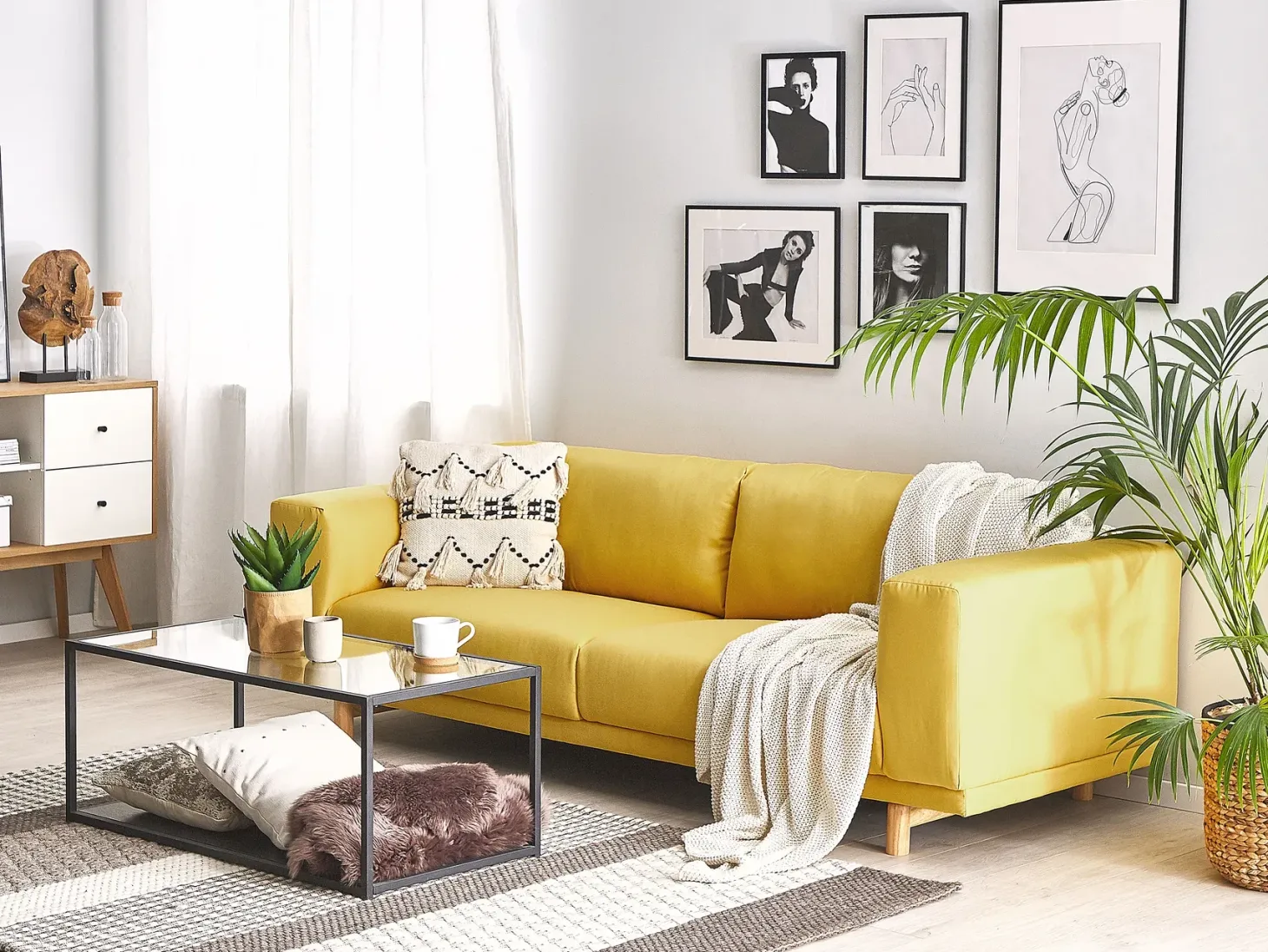Sofa 3 personers NIVALA Gul