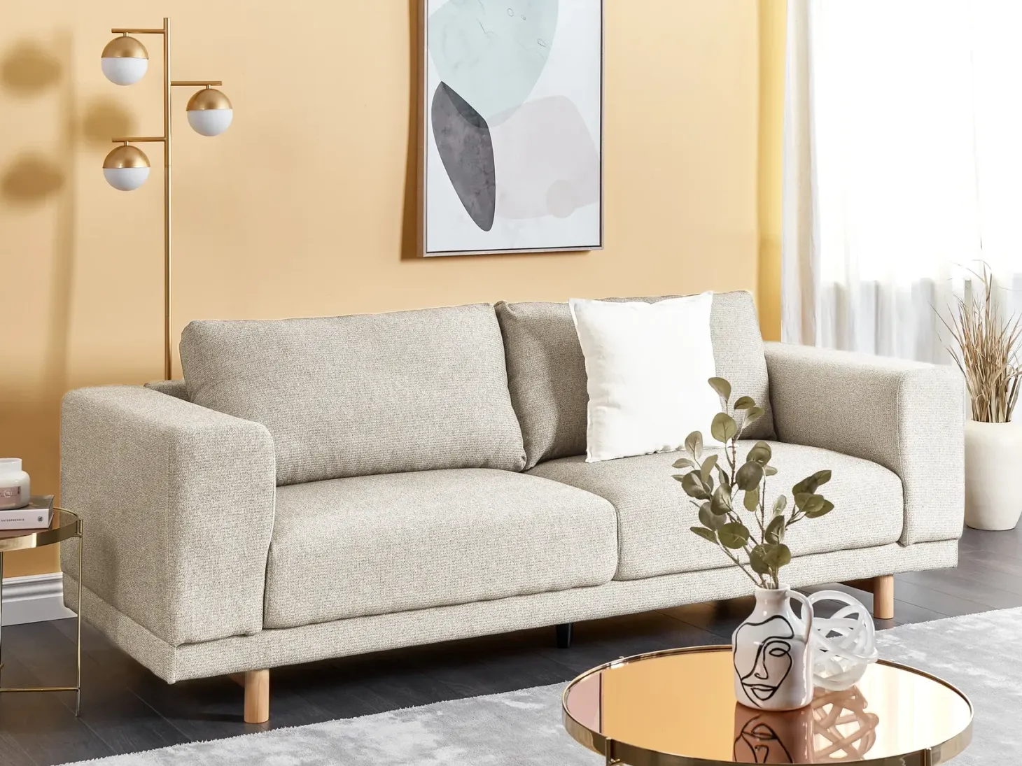 Sofa 3 personers NIVALA Lys Beige