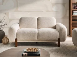 Sofa 2 personers ODNES Boucle Hvid