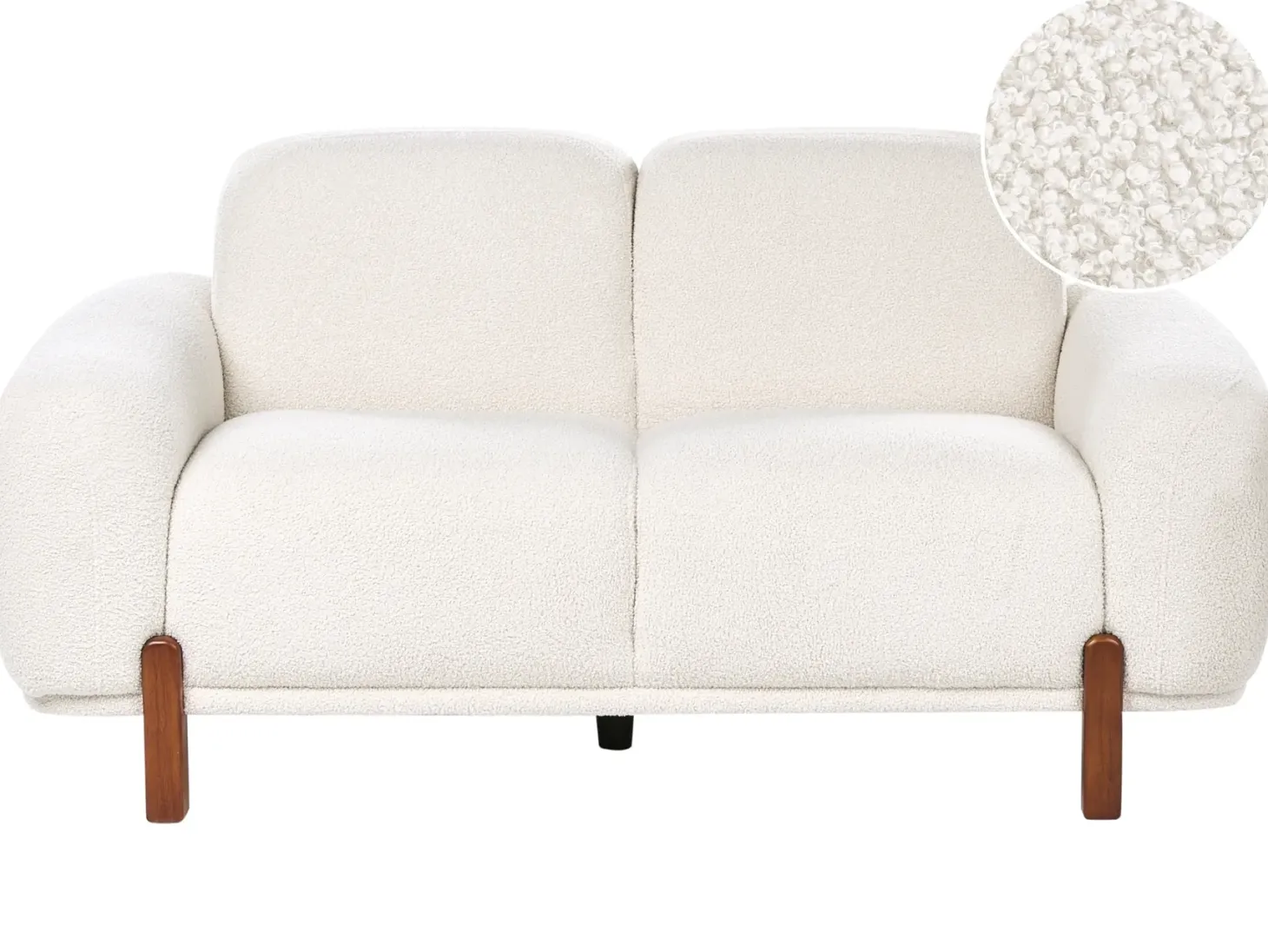 Sofa 2 personers ODNES Boucle Hvid