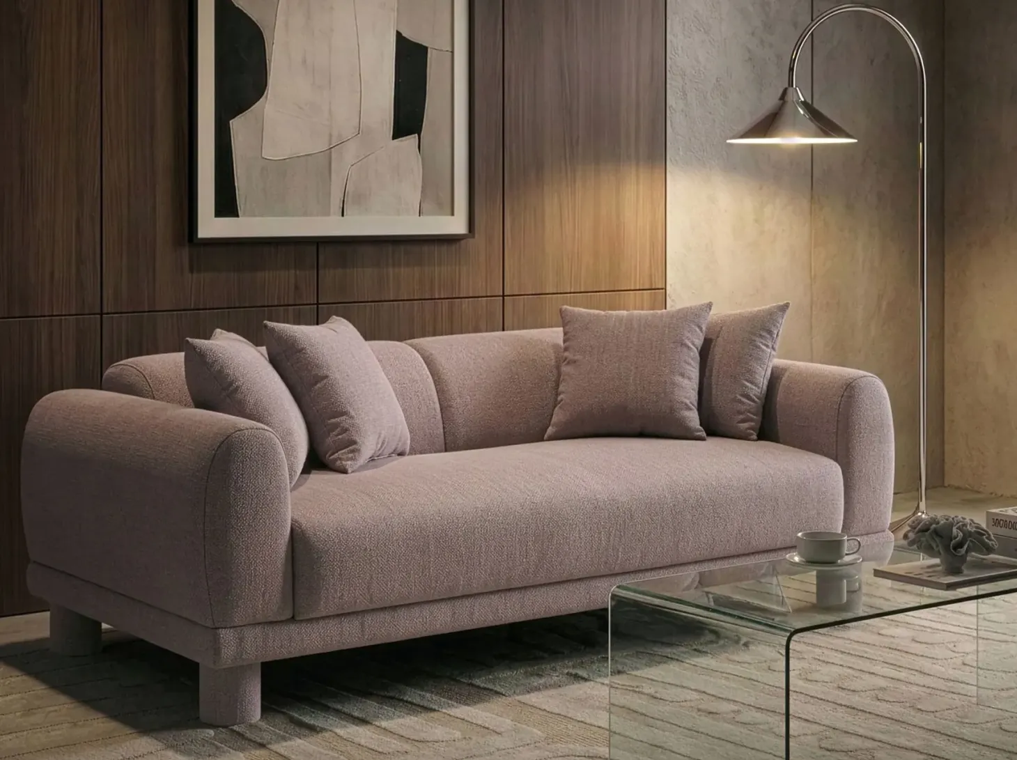 Sofa 3 personers PORI Brungrå