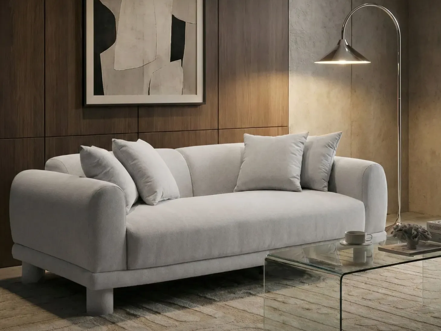Sofa 3 personers PORI Lysegrå