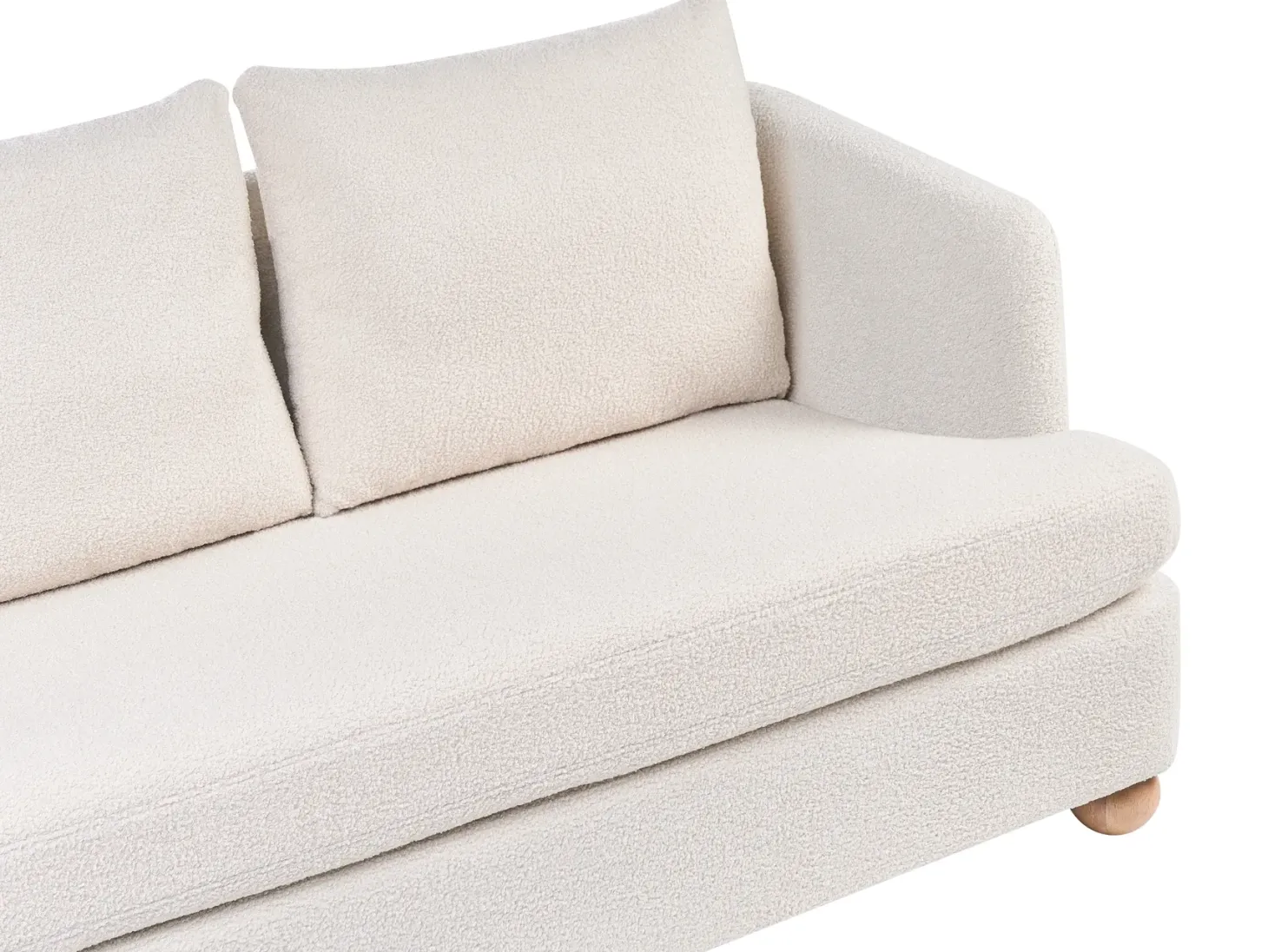 Sofa 2 personers RATTVIK Boucle Cremehvid