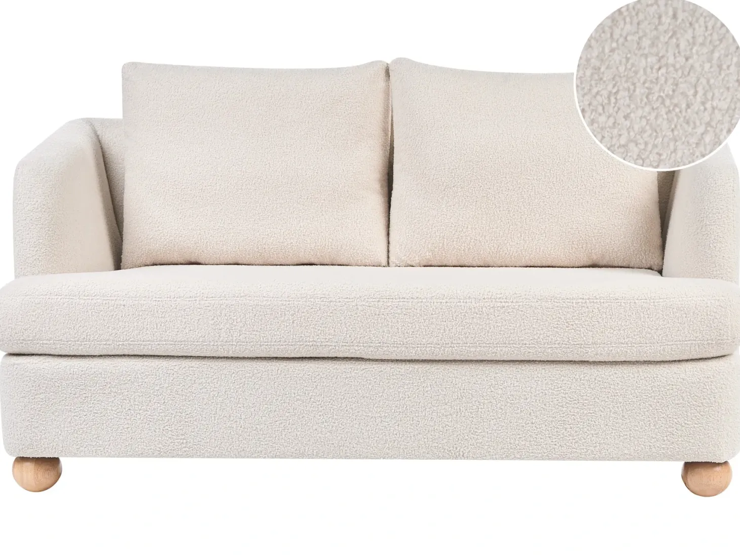 Sofa 2 personers RATTVIK Boucle Cremehvid