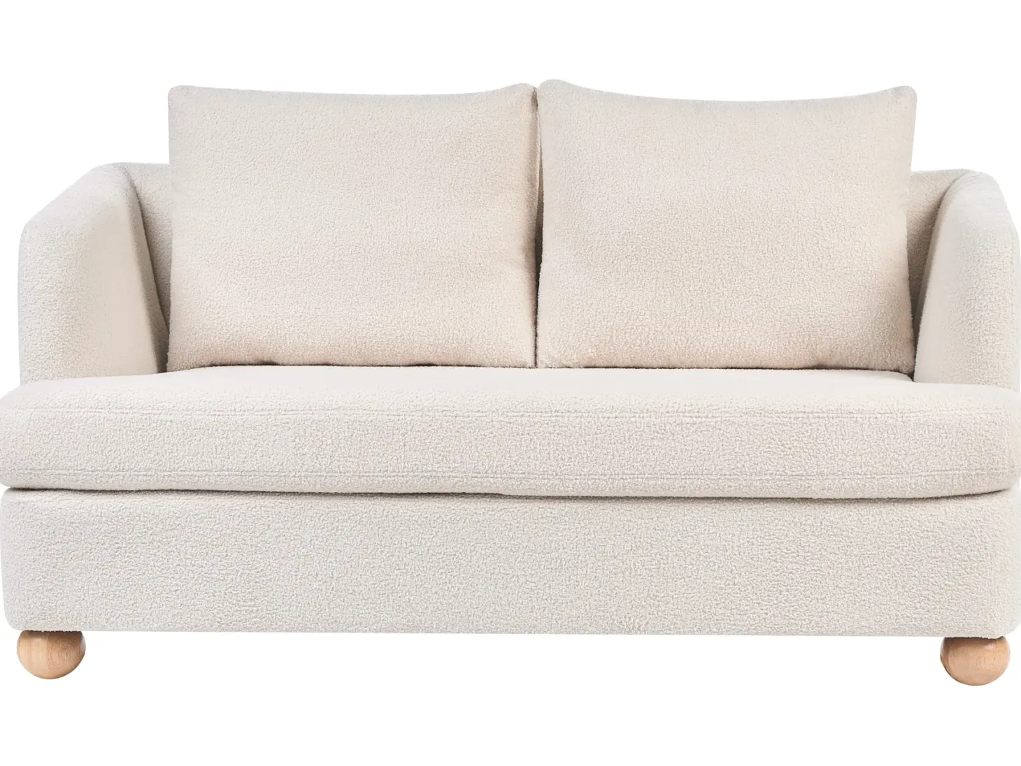 Sofa 2 personers RATTVIK Boucle Cremehvid