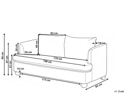 Sofa 3 personers RATTVIK Boucle Cremehvid