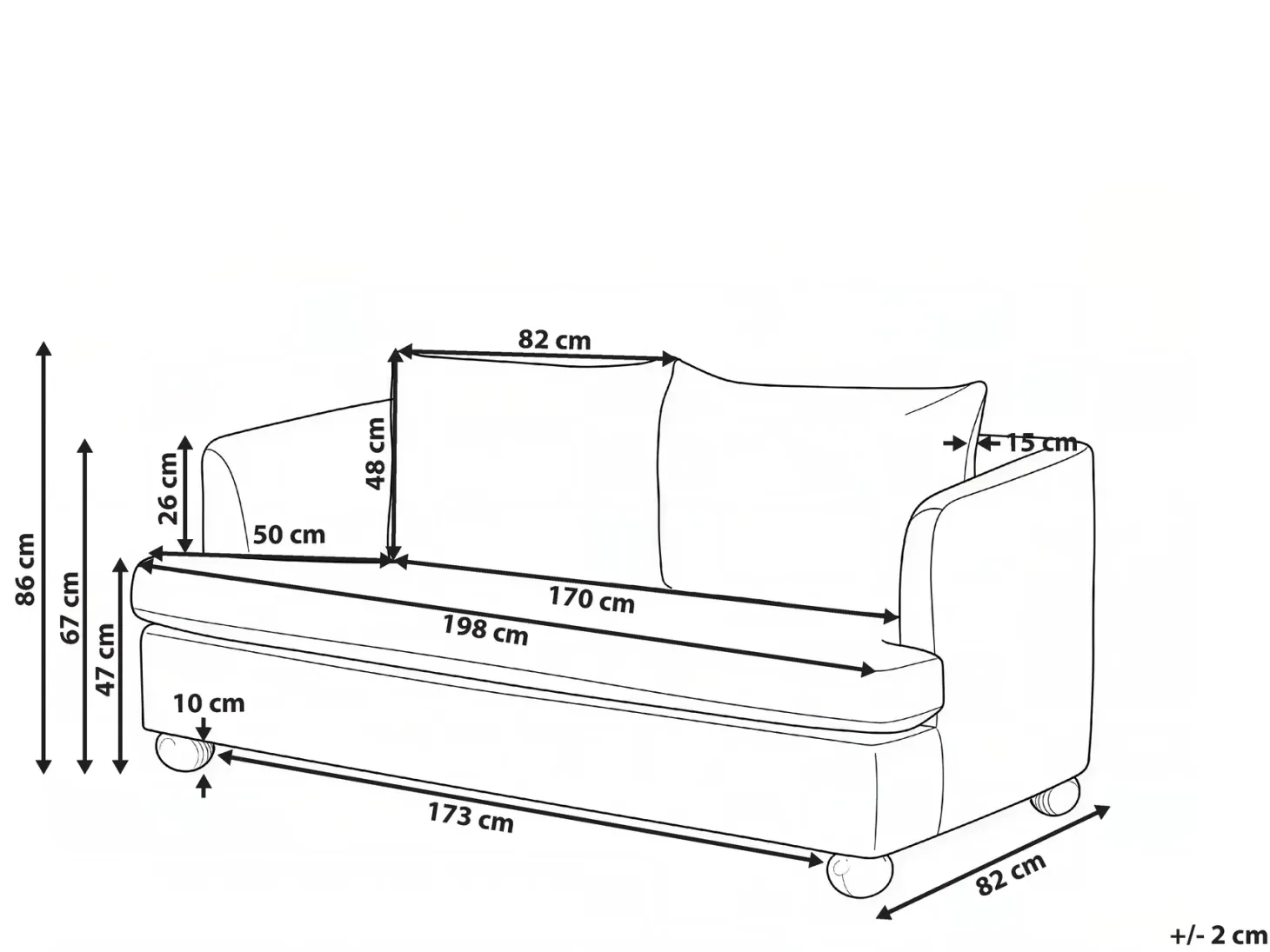 Sofa 3 personers RATTVIK Boucle Beige