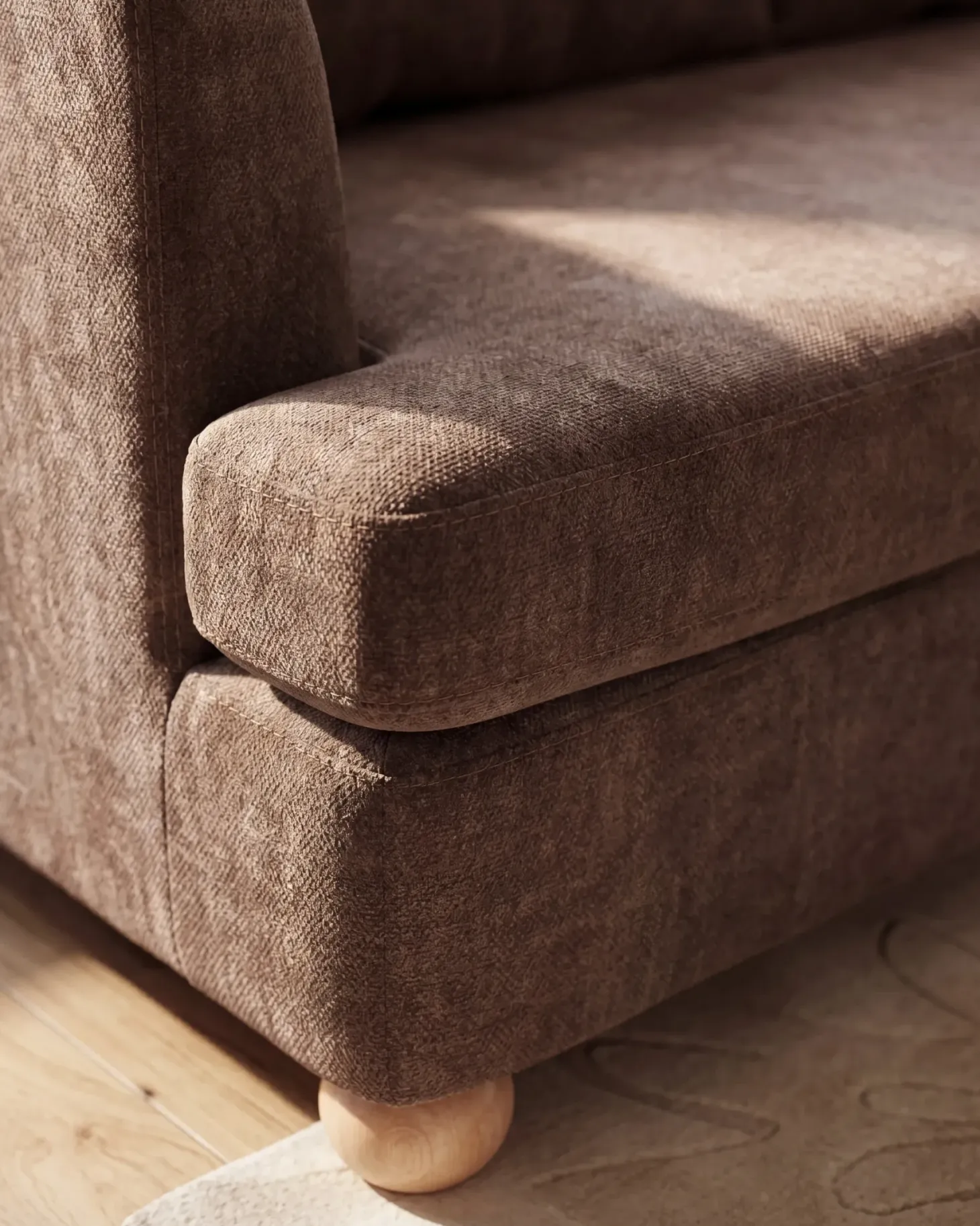 Sofa 3 personers RATTVIK Chenille Brun