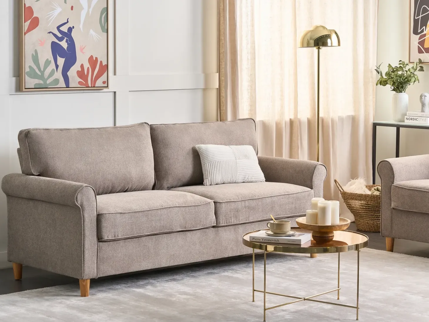 Sofa 3 personers RONNEBY Lysebrun