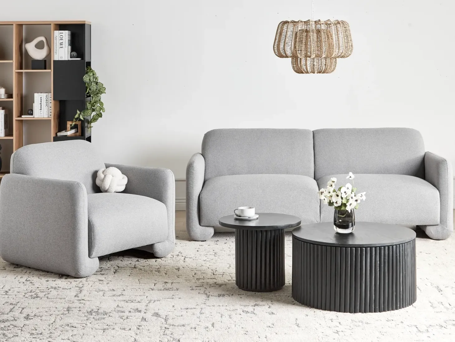 Sofa 3 personers SALAND Grå