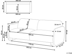 Sofa 3 personers SALAND Guldbrun