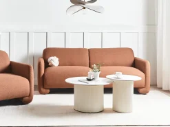 Sofa 3 personers SALAND Guldbrun