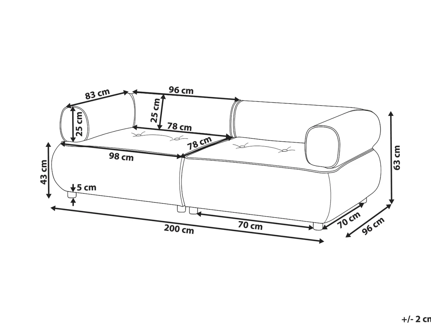 Sofa 3 personers SALLA Boucle Beige