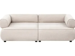 Sofa 3 personers SALLA Boucle Beige med fodskammel